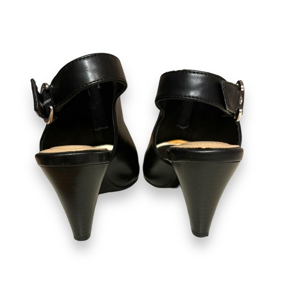 ALFANI Step n Flex Jalenne Leather Peep Toe Slingback Heels - Picture 3 of 8